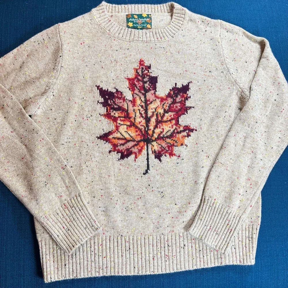 KIEL JAMES PATRICK Woodstock Maple Leaf Donegal Sweater Sz S - Picture 6 of 15